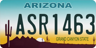 AZ license plate ASR1463
