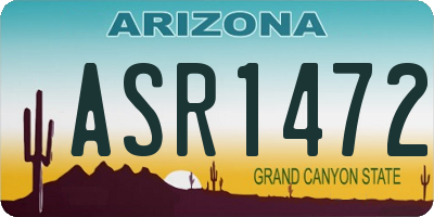 AZ license plate ASR1472