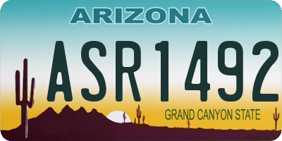 AZ license plate ASR1492