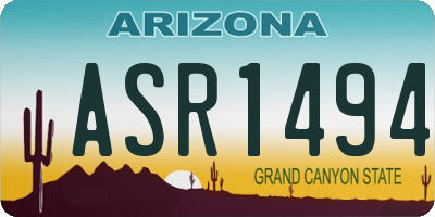 AZ license plate ASR1494