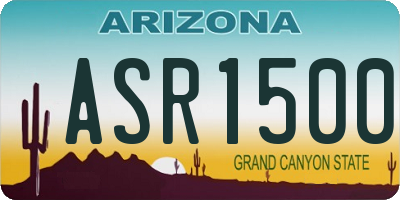 AZ license plate ASR1500