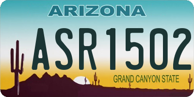 AZ license plate ASR1502