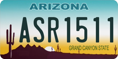 AZ license plate ASR1511