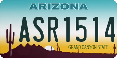 AZ license plate ASR1514
