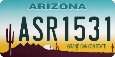 AZ license plate ASR1531