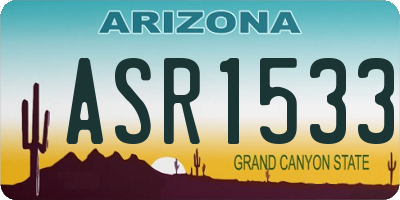 AZ license plate ASR1533