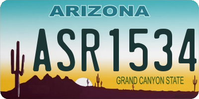 AZ license plate ASR1534