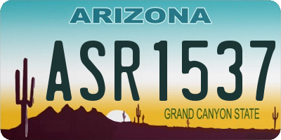 AZ license plate ASR1537