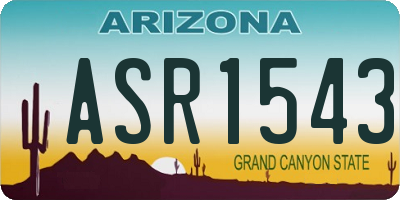 AZ license plate ASR1543