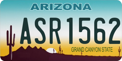 AZ license plate ASR1562