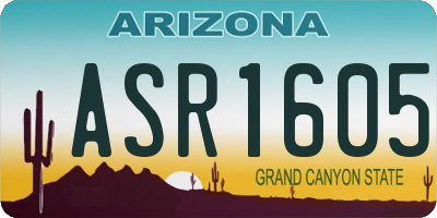AZ license plate ASR1605
