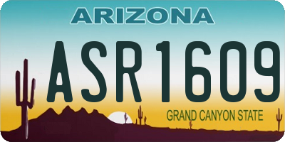 AZ license plate ASR1609
