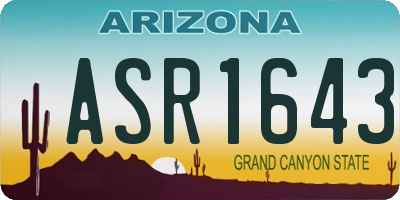 AZ license plate ASR1643