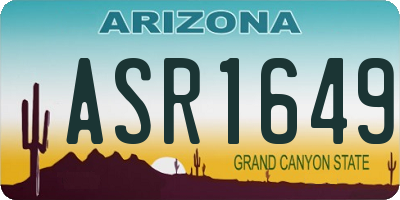 AZ license plate ASR1649