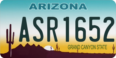 AZ license plate ASR1652