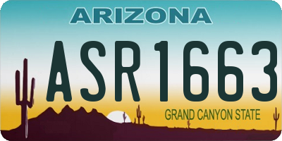 AZ license plate ASR1663