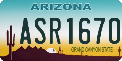 AZ license plate ASR1670