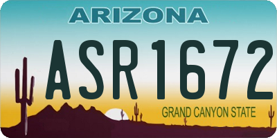 AZ license plate ASR1672