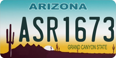 AZ license plate ASR1673