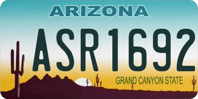AZ license plate ASR1692