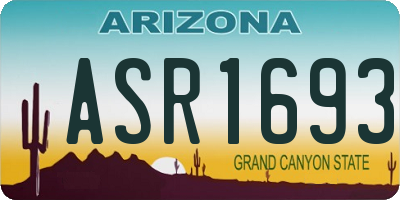 AZ license plate ASR1693