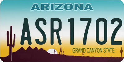 AZ license plate ASR1702