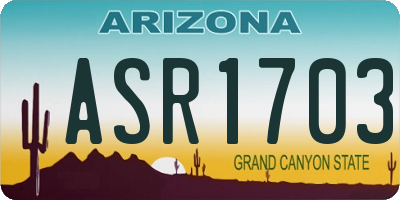 AZ license plate ASR1703