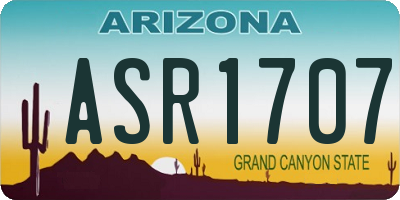 AZ license plate ASR1707