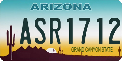 AZ license plate ASR1712