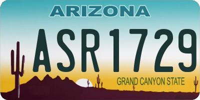 AZ license plate ASR1729