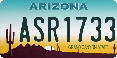 AZ license plate ASR1733