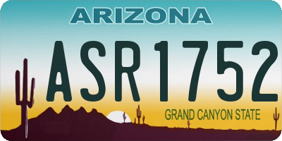 AZ license plate ASR1752