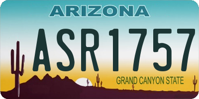 AZ license plate ASR1757