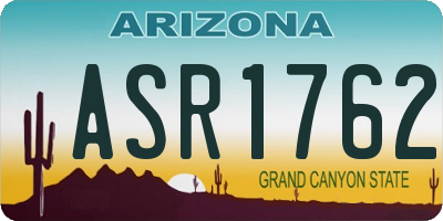 AZ license plate ASR1762