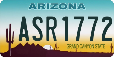 AZ license plate ASR1772