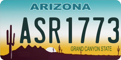 AZ license plate ASR1773