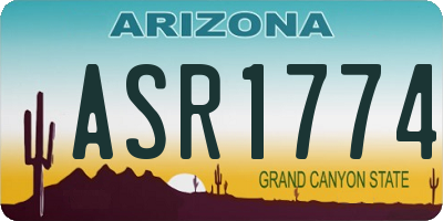 AZ license plate ASR1774