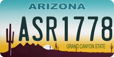 AZ license plate ASR1778