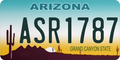 AZ license plate ASR1787