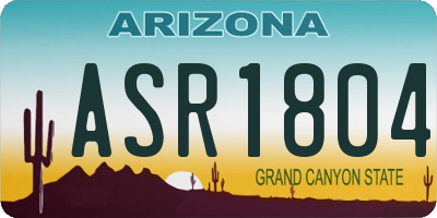 AZ license plate ASR1804