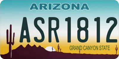 AZ license plate ASR1812
