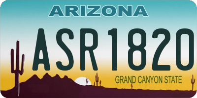 AZ license plate ASR1820