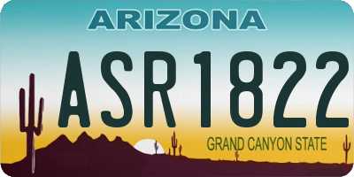 AZ license plate ASR1822