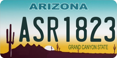 AZ license plate ASR1823