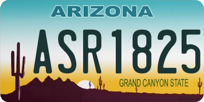 AZ license plate ASR1825