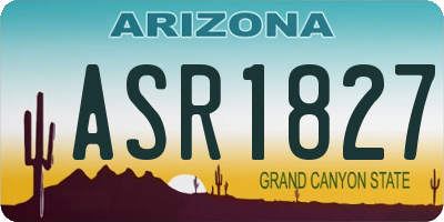 AZ license plate ASR1827