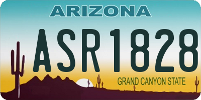 AZ license plate ASR1828