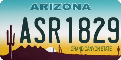 AZ license plate ASR1829