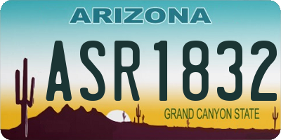 AZ license plate ASR1832