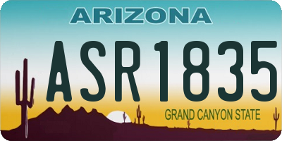 AZ license plate ASR1835